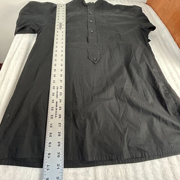 Scully Mens Black Cotton Gambler Long Sleeve Western Shirt Small Pullover Casual - Picture 8 of 8